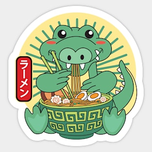 Crocodile Ramen Noodles Sticker